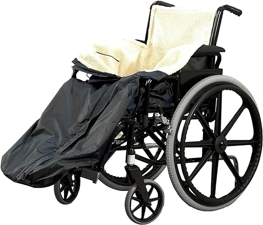 Bramble Fleece Wheelchair Blanket for Lower Body (Universal Fit), Waterproof Wheelchair Blankets for Adults & Kids, Lap Blankets for Elderly, Wheelchair Cover with Pocket & Zip, Keeps Legs & Feet Warm