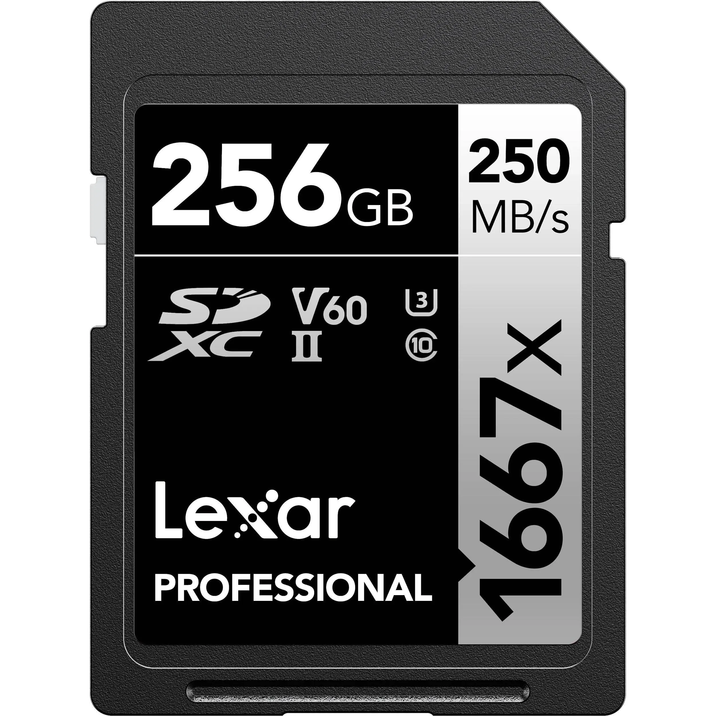 Lexar Professional 1667x 256GB (2-Pack) SDXC UHS-II Cards, Up to 250MB/s Read, for Professional Photographer, Videographer, Enthusiast.