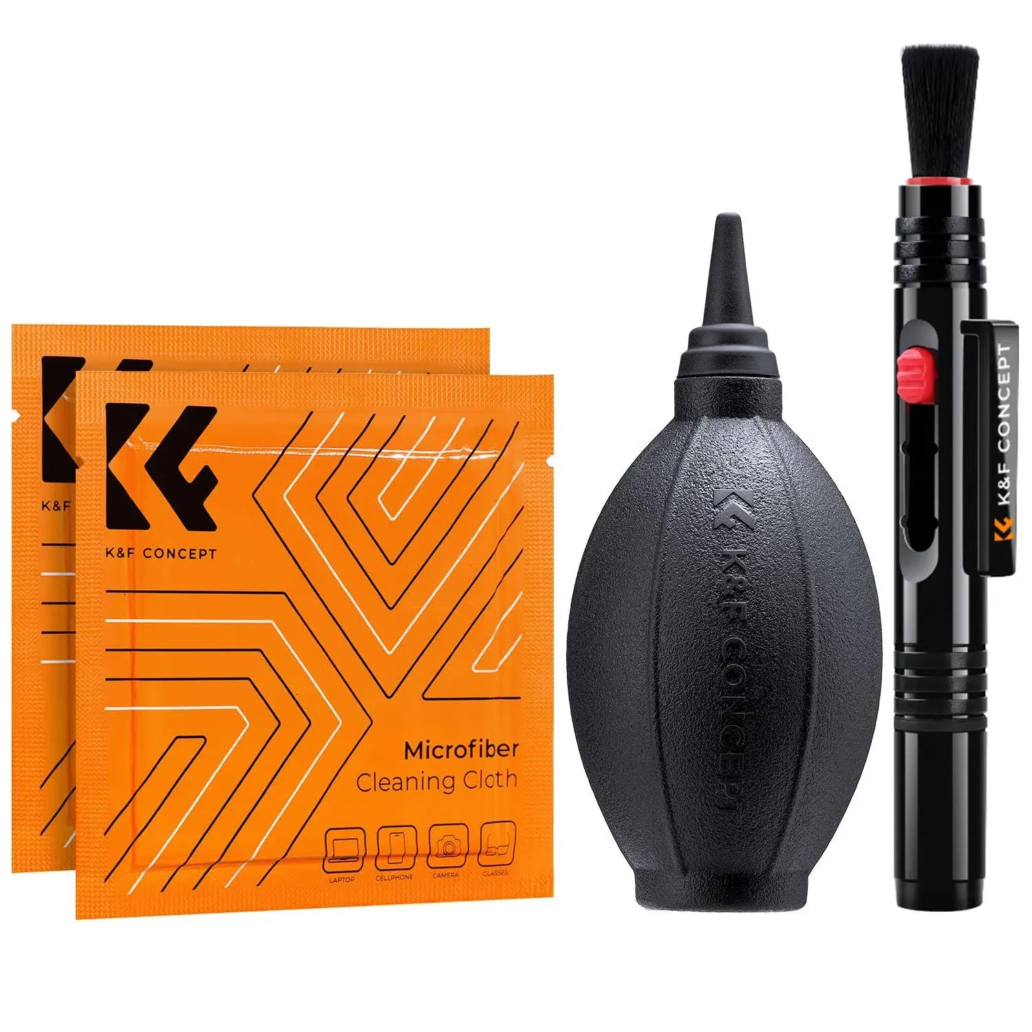 K&F Concept 4-in-1 Camera Cleaning Kit with Lens Brush Pen, Rocket Air Blower ...