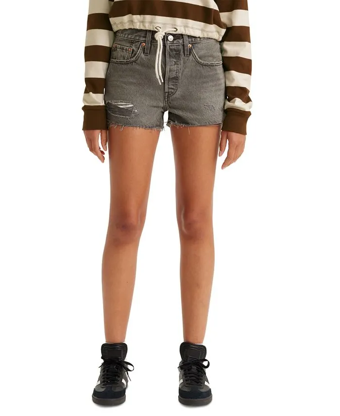 Women's 501 Button Fly Cotton High-Rise Denim Shorts