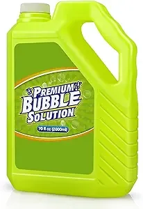 Bubble Solution Refill - 70 Ounce Premium Bubble Liquid Refills for Bubble Machine, Wand, Gun, Blower at Wedding and Party - Bubbles Toy for Kids Toddlers Boys Girls (with Portable Handle)