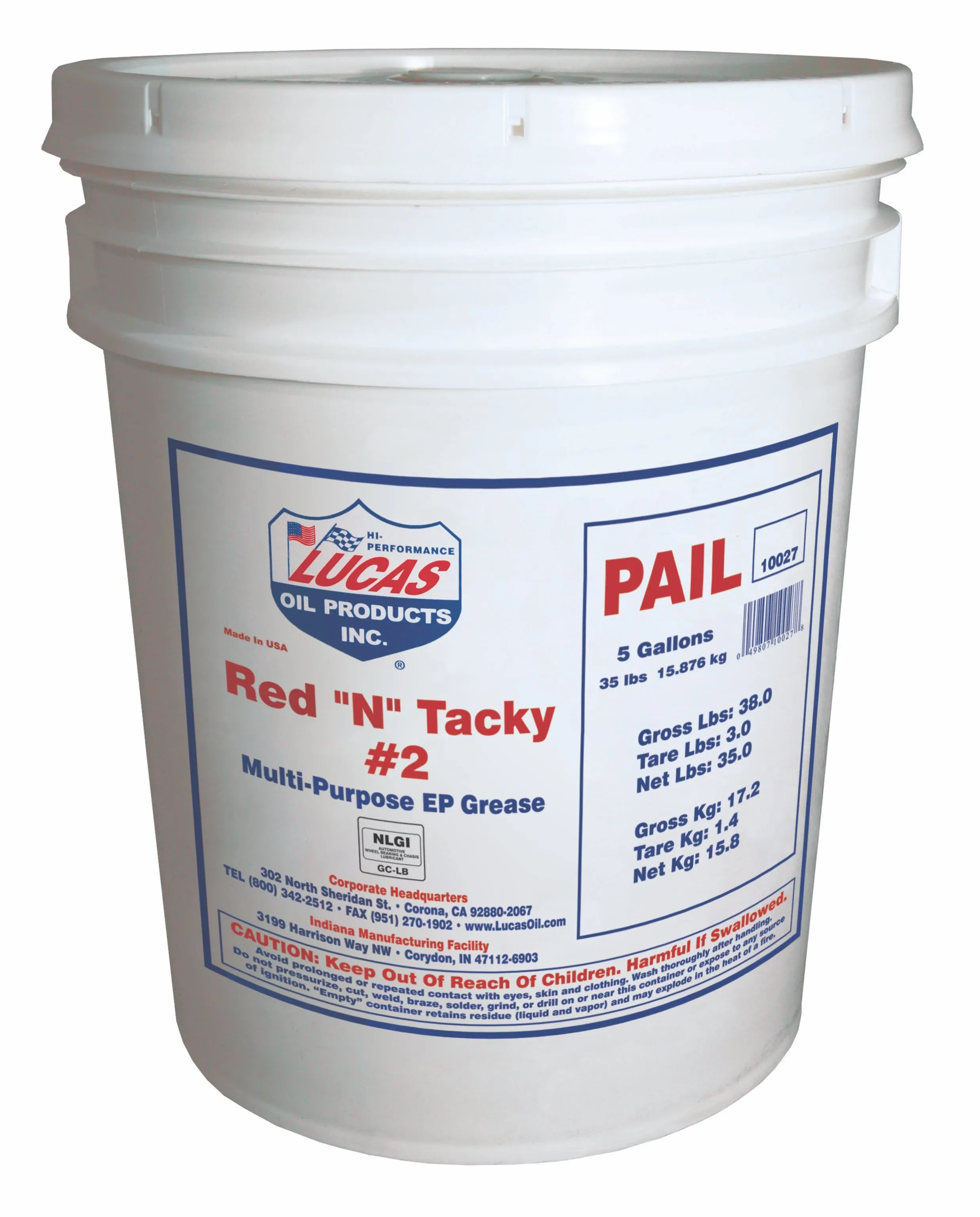 LUCAS OIL 10027-Pk1 Red N Tacky Grease 35 Lb