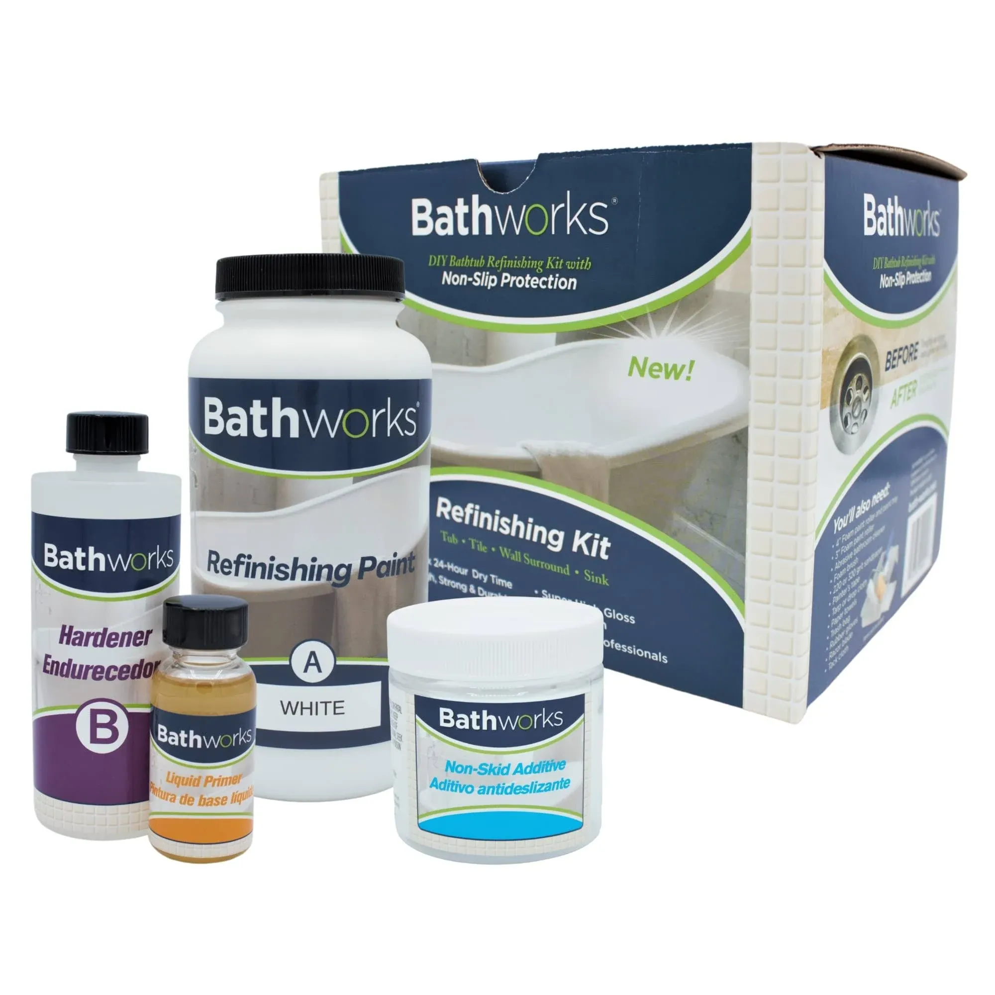 Bathworks Bathtub Refinishing Kit STANDARD 22 Oz. Tub &amp; Tile W/Non-Slip Protecti