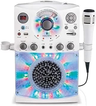 Singing Machine Bluetooth Karaoke System with Disco Lights White