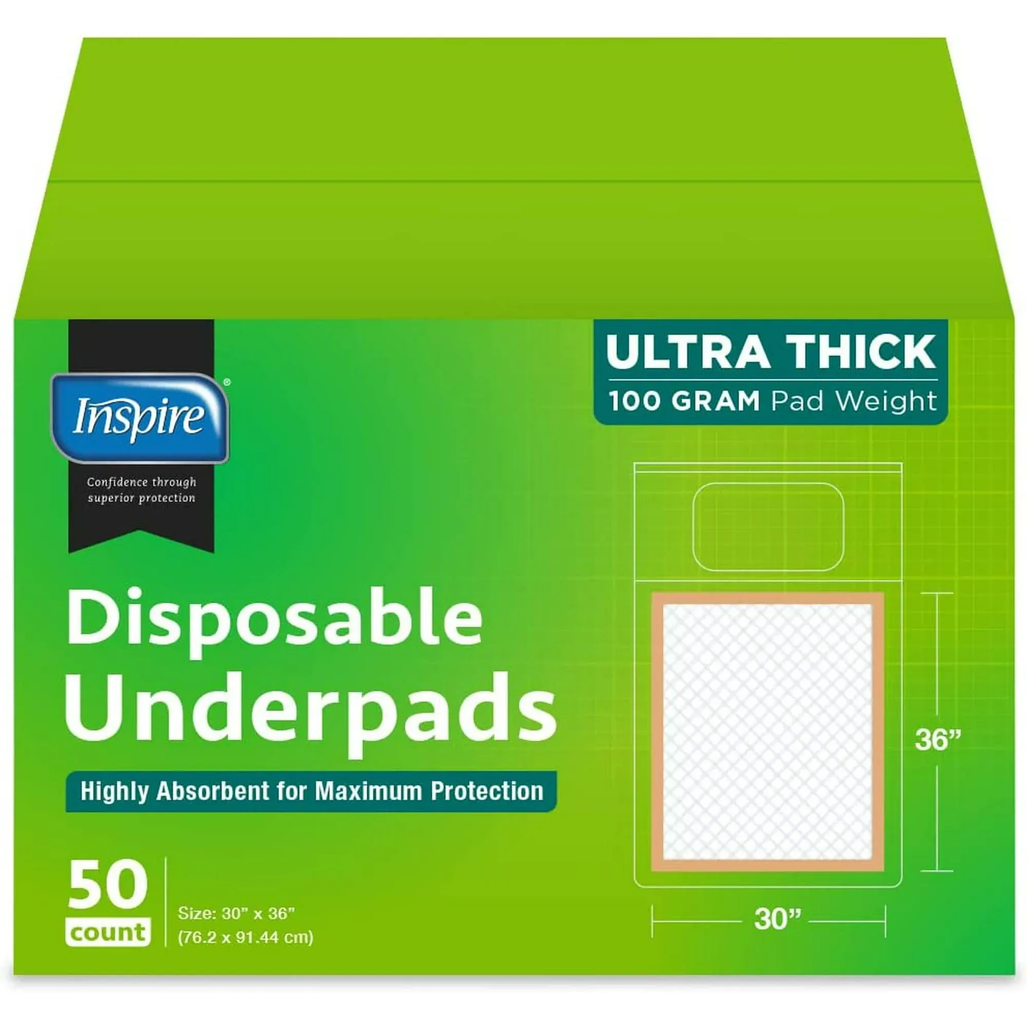 Inspire Absorbent Bed Pads for Incontinence Disposable XL 30 x 36 Super | The ...