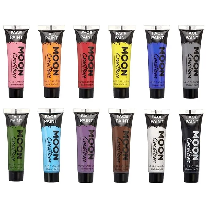 Face & Body Paint Set of 12 by Moon Creations - 0.40fl oz