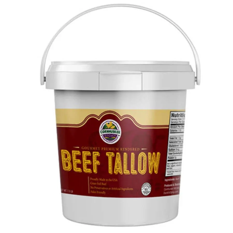 Beef Tallow | Premium Rendered Tallow | 1.5 lb. Tub | 100% Grass-Fed Beef | GMO Free | Perfect for Cooking and Baking Needs