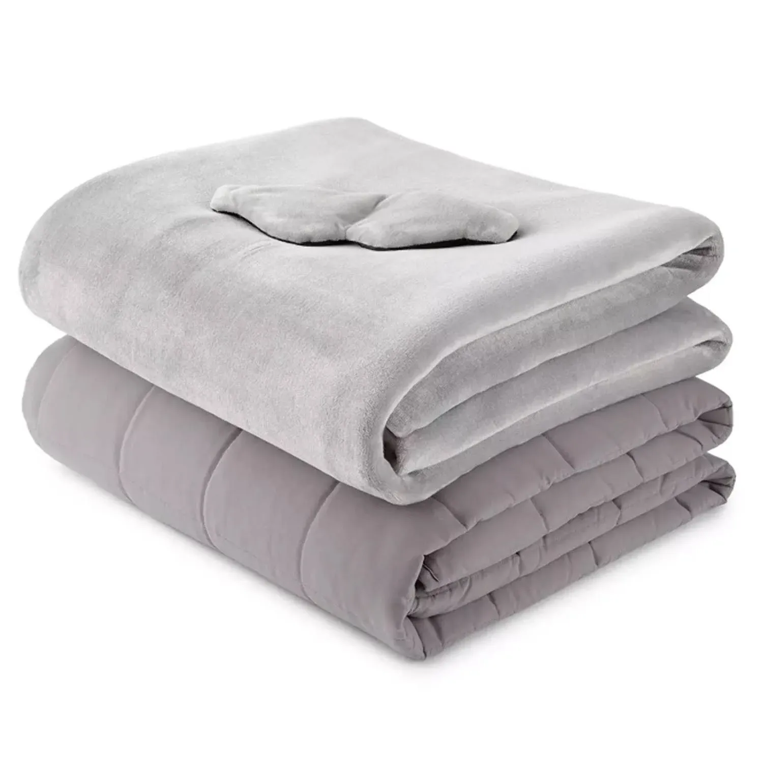 SERENITY ALL SEASON WEIGHTED BLANKET SET 60&#034; X 70&#034;, GRAY *DISTRESSED PKG