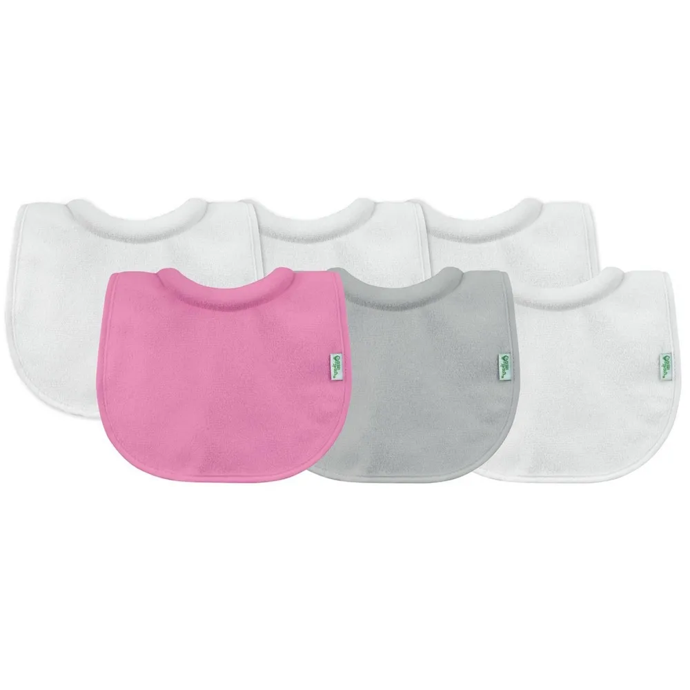 green sprouts Stay-Dry Milk-Catcher Bib Pink/Gray/White - 6pk