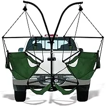 Trailer Hitch Stand and 2 Tan Hammaka Chairs Combo - Aluminum Dowels