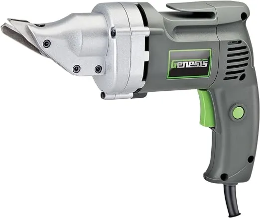 Genesis Electric Metal Cutting Shear 4 Amp 14-Gauge Swivel-Head Variable-Speed (GES40)