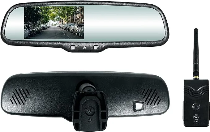 Master Tailgaters 10.5" OEM Rear View Mirror with 4.3" LCD Screen and Wireless Transmitter | Rearview Universal Fit | Auto Adjusting Brightness LCD | Anti Glare | Full Mirror Replacement