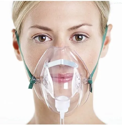 Yuwell Adult Oxygen Mask with 6.6' Tubing - Soft - XL Size - 6 Pack