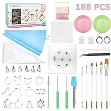 Kasmoire 188pcs Cookie Decorating Supplies Kit(ALL-IN-ONE<wbr/>), 12pcs Holiday Cookie