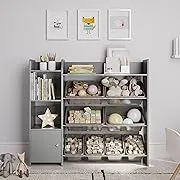 Sturdis Kids Toy Storage Organizer with Shelf and Gray Bins – Perfect Solution - Your Will Have Fun You be Free from Messes!Sturdis Kids Toy Storage Organizer with Shelf and Gr…