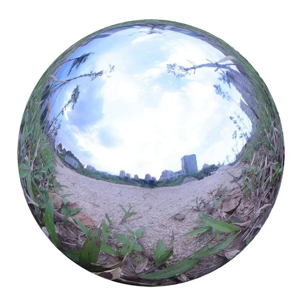 Durable Stainless Steel Gazing Balls Hollow Mirror Globe Floating Reflective Ball Polished Shiny Sphere for Home Garden Pond Outdoor Swimming Pool Decoration (10 Inch)