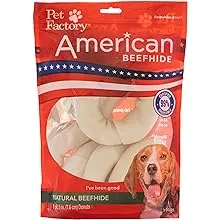 Pet Factory American Beefhide 3-4" Donuts Dog Chew Treats - Natural Flavor, 8 Count/1 PackPet Factory American Beefhide 3-4" Donuts Dog Chew Treat…