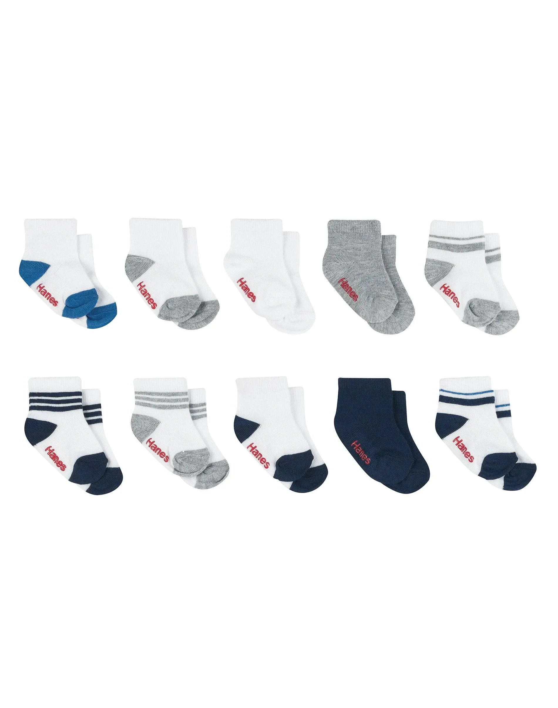 Hanes Toddler Boys' Multi-Colored Athletic Socks - 10 ct