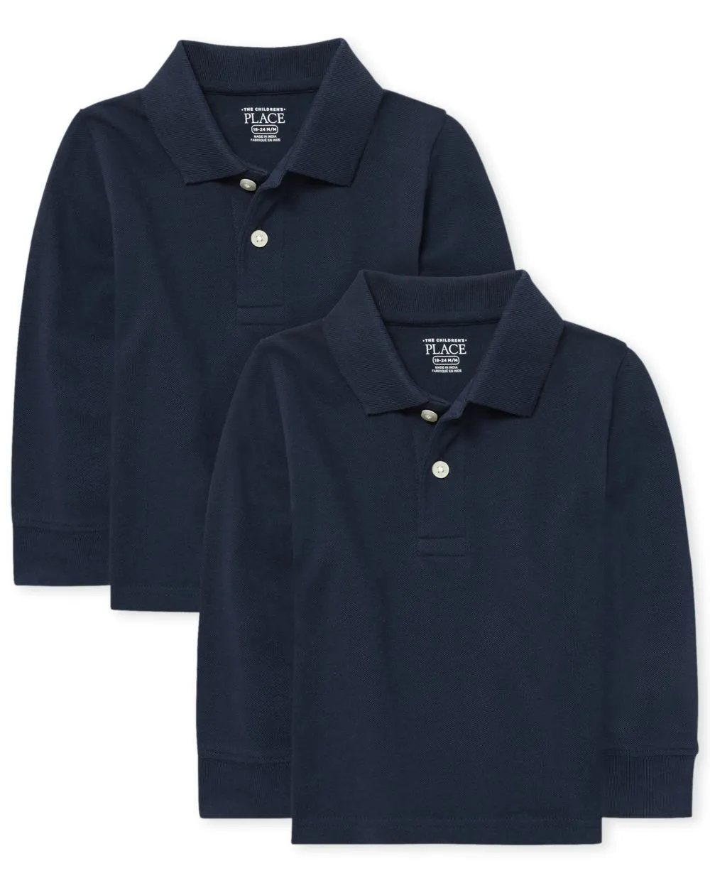 Baby And Toddler Boys Uniform Pique Polo 2-Pack - Blue