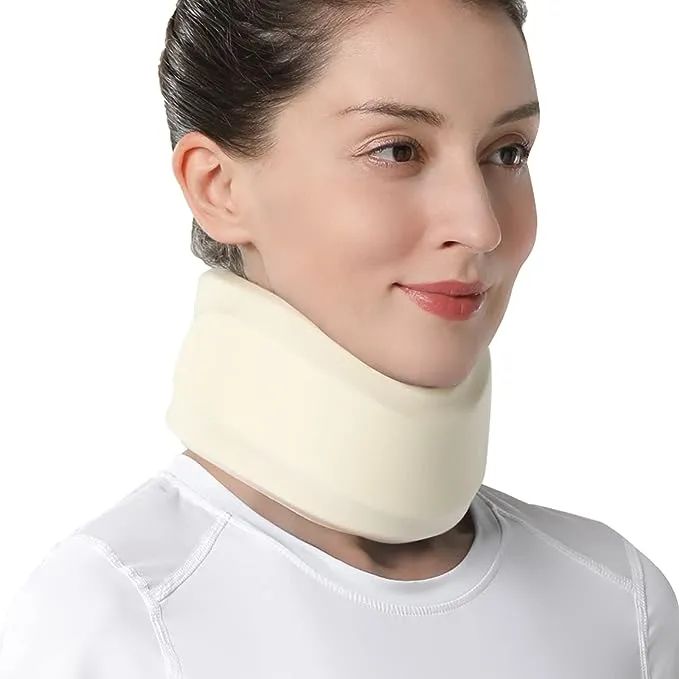 Velpeau Neck Brace for Neck Pain and Support - Soft Cervical Collar for Sleeping, Snoozing, Sleeping Upright, Anti-Snoring, Sleep Apnea for Women & Men (White, Enhanced Version, L: 14-16.5"/3.3")