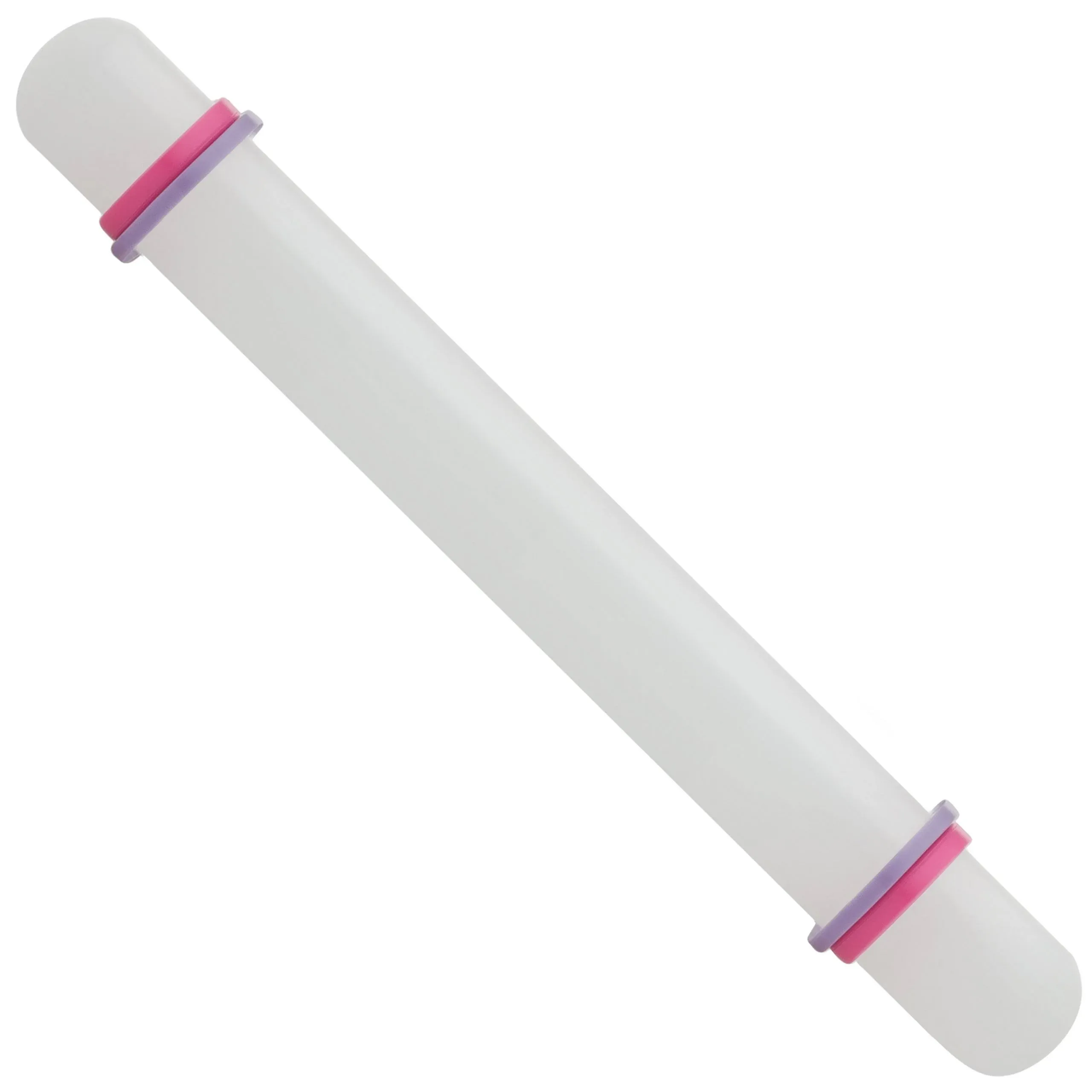 Ateco #7512 Fondant Rolling Pin with Adjustable Thickness Bands, Nonstick Plastic, 8.75-Inches, White