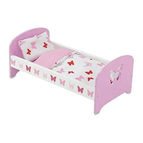 Emily Rose 18 Inch Doll Bed Furniture with Butterfly