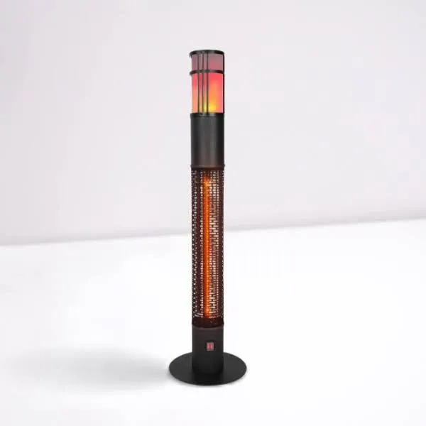 Star Patio Outdoor Freestanding Electric Patio Heater with LED Flame Light, Column Outdoor Heater Suitable As A Balcony Heater, Christmas Party