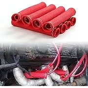 JDMSPEED 8PCS Red 1200° Spark Plug Wire Boots Heat Shield Protector Sleeve Cover Replacement for SBC BBC 350 454 6 InchJDMSPEED 8PCS Red 1200° Spark Plug Wire Boots Heat Shield Protector Sleeve Cover Replacement for SBC BBC 350 454 6 Inch