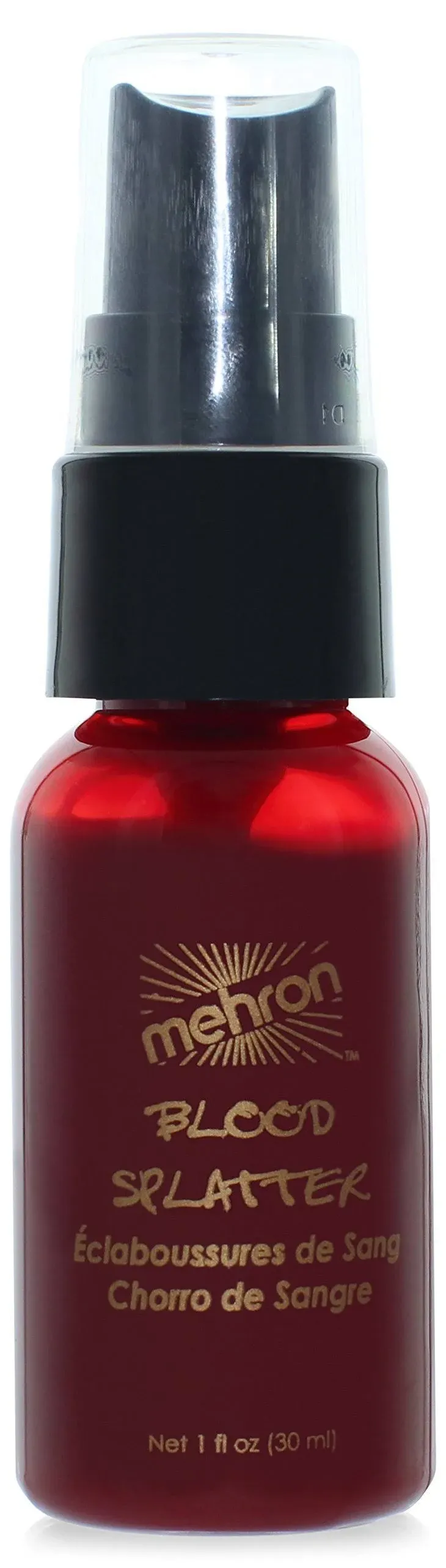 Mehron Splatter Blood - Spray Bottle - Bright Red - Theatrical Makeup - 1 fl oz