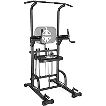 Sportsroyals Power Tower Pull Up Dip Station Assistive Trainer Multi-Function Home Gym Strength Training Fitness Equipment 440LBS