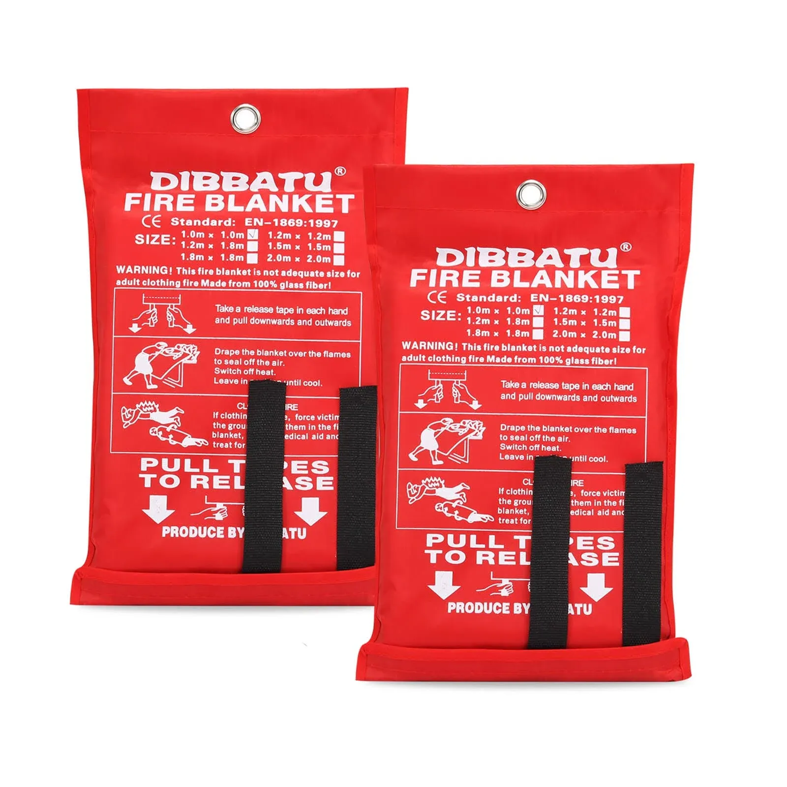 DIBBATU Emergency Fire Blanket for Home and Kitchen: Fire Retardant Blanket for House Safety - Suitable for Fireplace, Grill, Car, and More