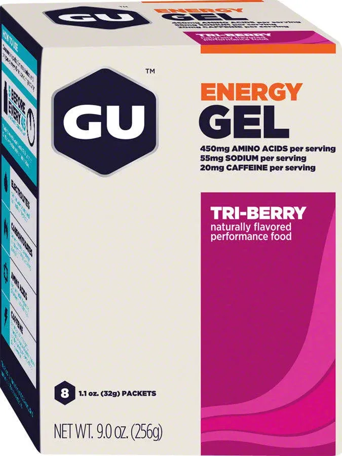 GU Energy Original Sports Nutrition Energy Gel, 8-Count, Strawberry Banana