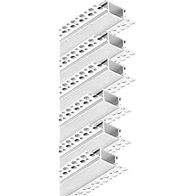 6Pack 6.6FT/2 Meter Plaster in LED Channel,Drywall LED Strip Light Channel,Trimless Recessed Mud in LED Channel for 20mm Width LED Strip