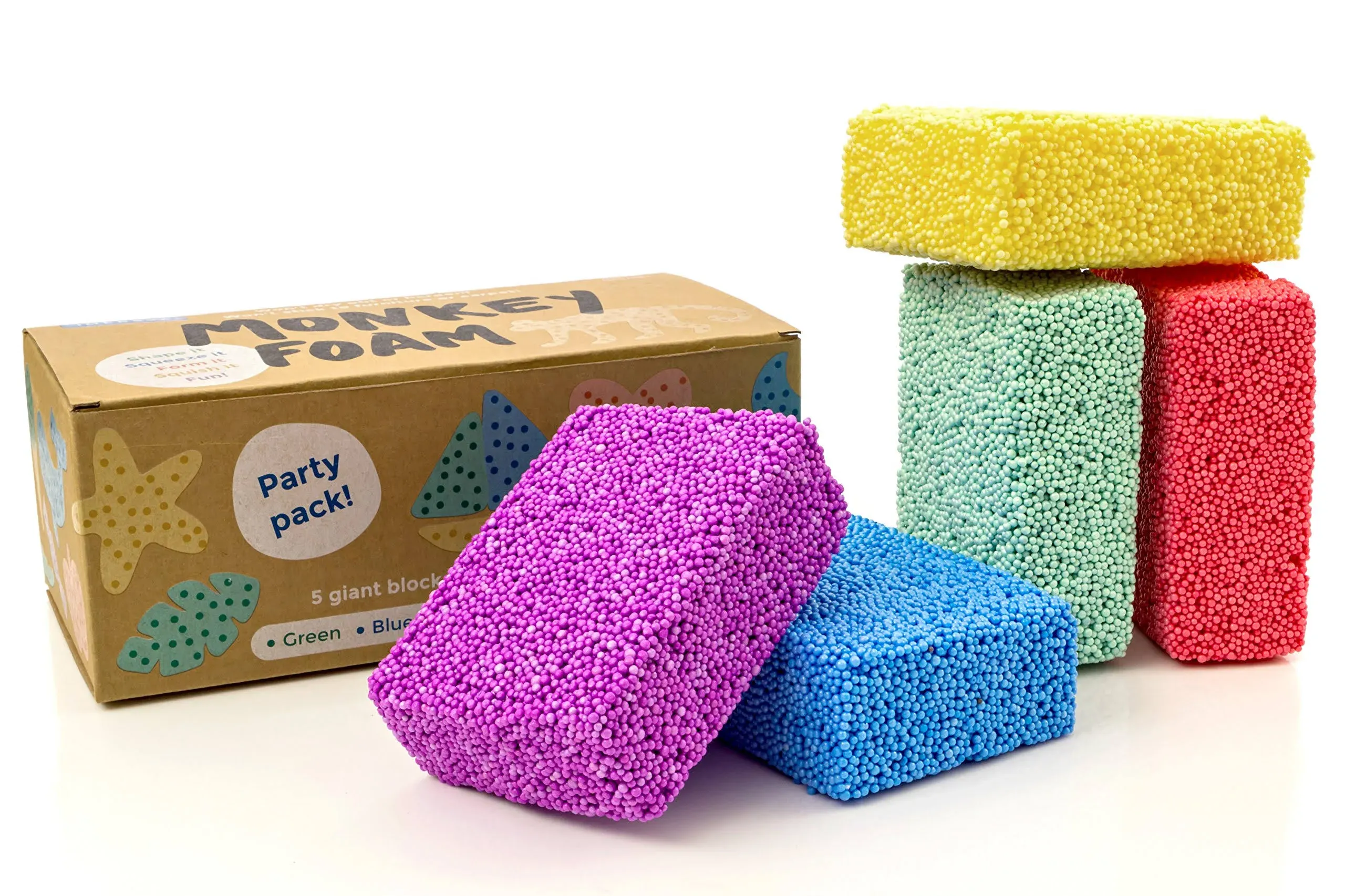 Monkey Foam - 5 Giant Blocks in 5 Great Colors - Perfect for Creative Play - Classroom Pack