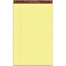 Tops The Legal Pad Perforated Pads, Wide-legal Rule, 8.5 x 14, Canary, 50 Sheets, Dozen