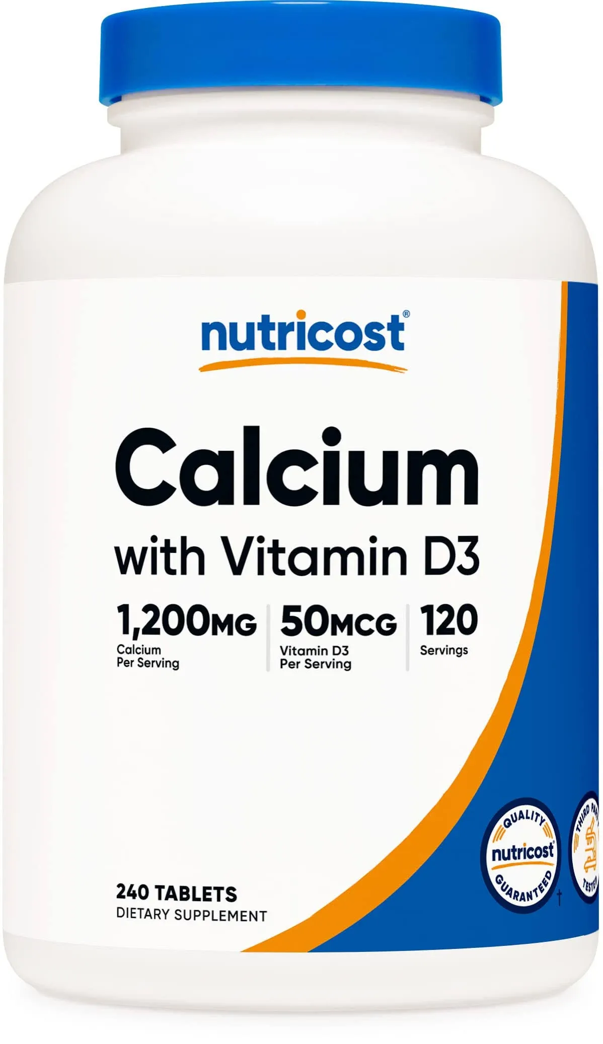 Nutricost Calcium & Magnesium Carbonate 240 Tablets, 1200mg of Ca & 150mg of Mg per Serving, 60 Servings- Gluten Free, Non-GMO