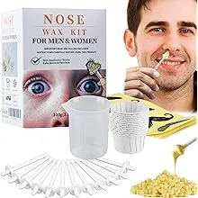 Nose Wax Kit | 100 g Wax, 30 Applicators | Nose Hair Removal Lasting Kit from CoFashion | (15-20 Times Usage) Nose Ear Hair Removal Kits for Men and Women | Painless Quick & Easy Hair Removal Kit |15 Mustache Guards |15pcs Paper Cup