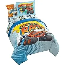 Jay Franco Blaze and The Monster Machines Off to The Races 5 Piece Twin Size Bed Set - Includes Comforter & Sheet Set - Super Soft Fade Resistant Microfiber (Official Blaze Products)Jay Franco Blaze and The Monster Machines Off to Th…