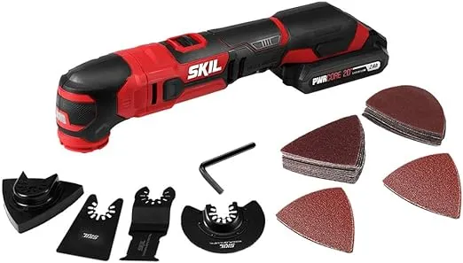 SKIL 20V Oscillating Tool Kit with 32pcs Accessories Includes 2.0Ah PWR CORE 20 Lithium Battery and Charger - OS593002