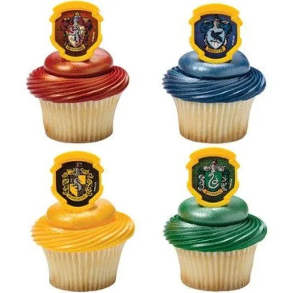 Decopac Harry Potter Hogwarts Houses Cupcake Rings - 24 pieces