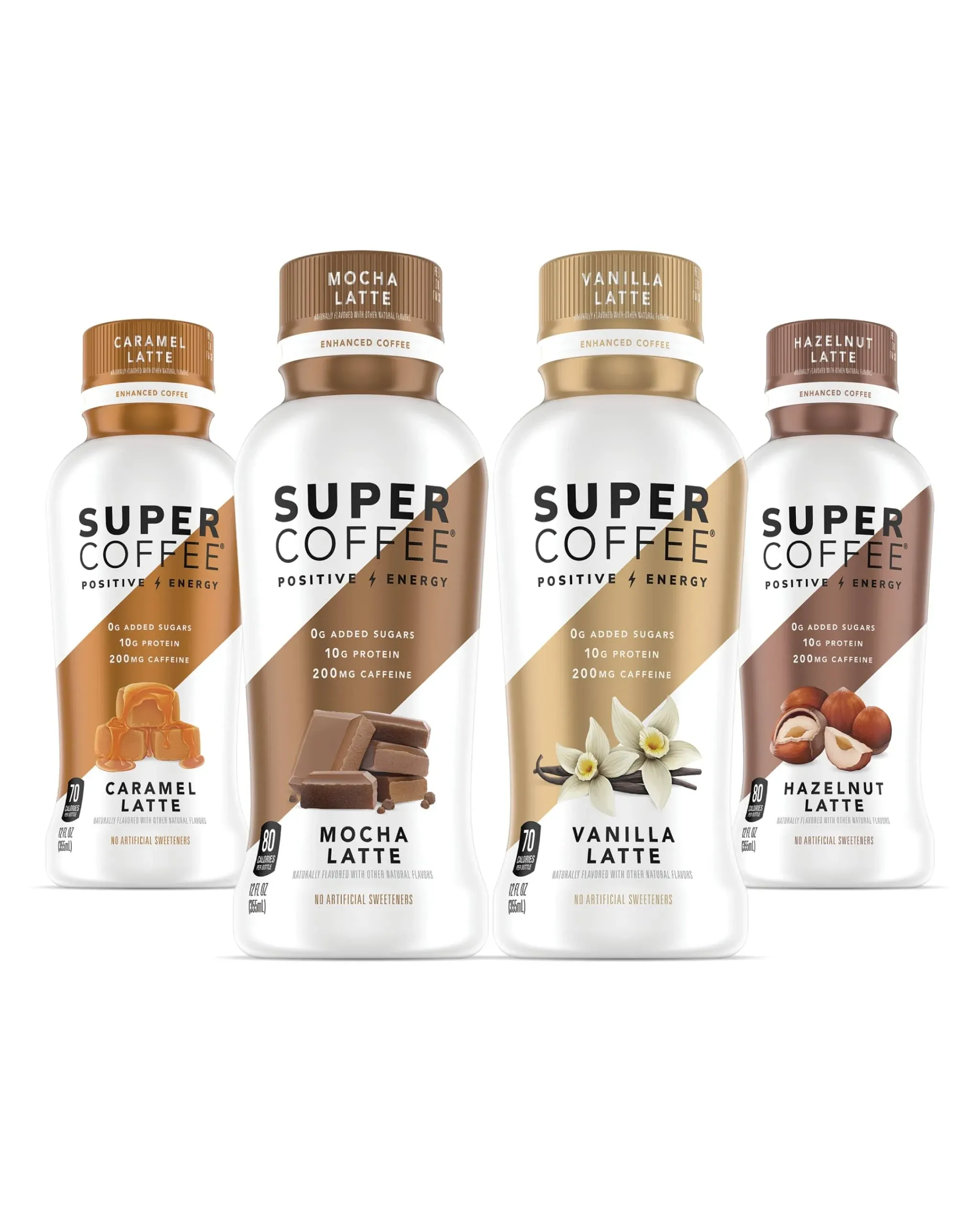 Super Iced Keto Coffee (0g Added Sugar, 10g Protein, 80 Calories) (Variety Pack) 12 Fl Oz, 12 Pack | Coffee Drinks - LactoseFree, SoyFree, GlutenFree