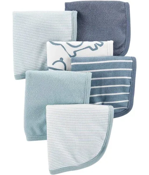 Carter's Baby Boys 6-Pack Wash Cloths OSZ Blue