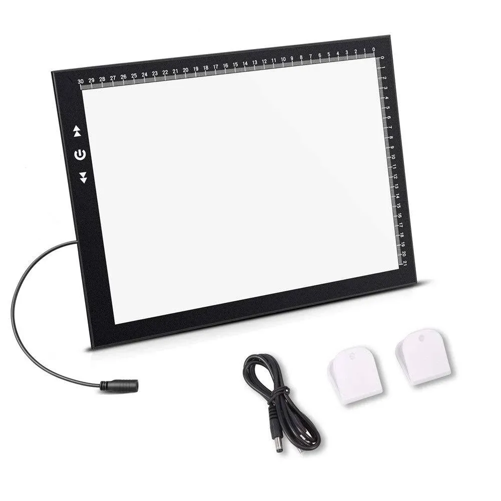 HSK A4 LED Light Box Light Pad Lock/Unlock Modes Touch Dimmer Button Dimmer 5 Level Brightness LED 4500 Lux for Tatoo,Trace, Drawing,animation, Sketch