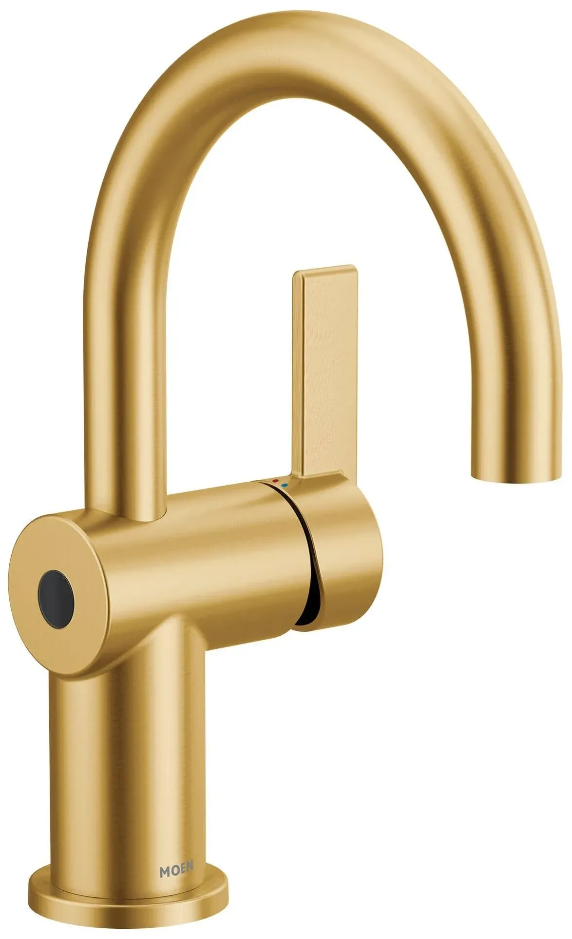 Moen Cia Series 6221EWBG Bathroom Faucet, 1.2 gpm, 1-Faucet Handle, Metal, Brushed Gold, Lever Handle, High-Arc Spout