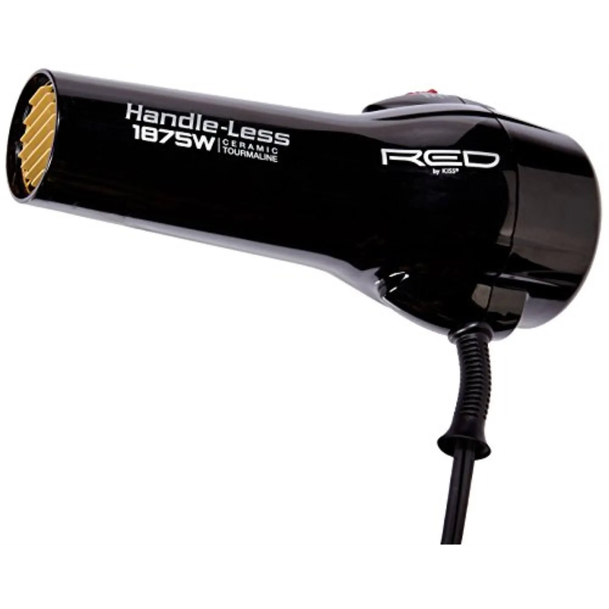 RED by KISS Handless 2200 Ceramic Tourmaline Dryer 3 Styling Attachments Included Heat Setting