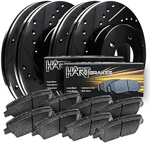 Hart Brakes Front Rear Brakes and Rotors Kit |Front Rear Brake Pads| Brake Rotors and Pads| Heavy Duty Brake Pads and Rotors |1963-1982 Chevrolet Corvette, 1968-1969 Chevrolet Camaro