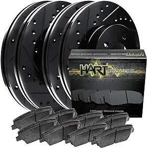 Hart Brakes Front Rear Brakes and Rotors Kit |Front Rear Brake Pads| Brake Rotors and Pads| Ceramic Brake Pads and Rotors |1963-1982 Chevrolet Corvette, 1968-1969 Chevrolet Camaro