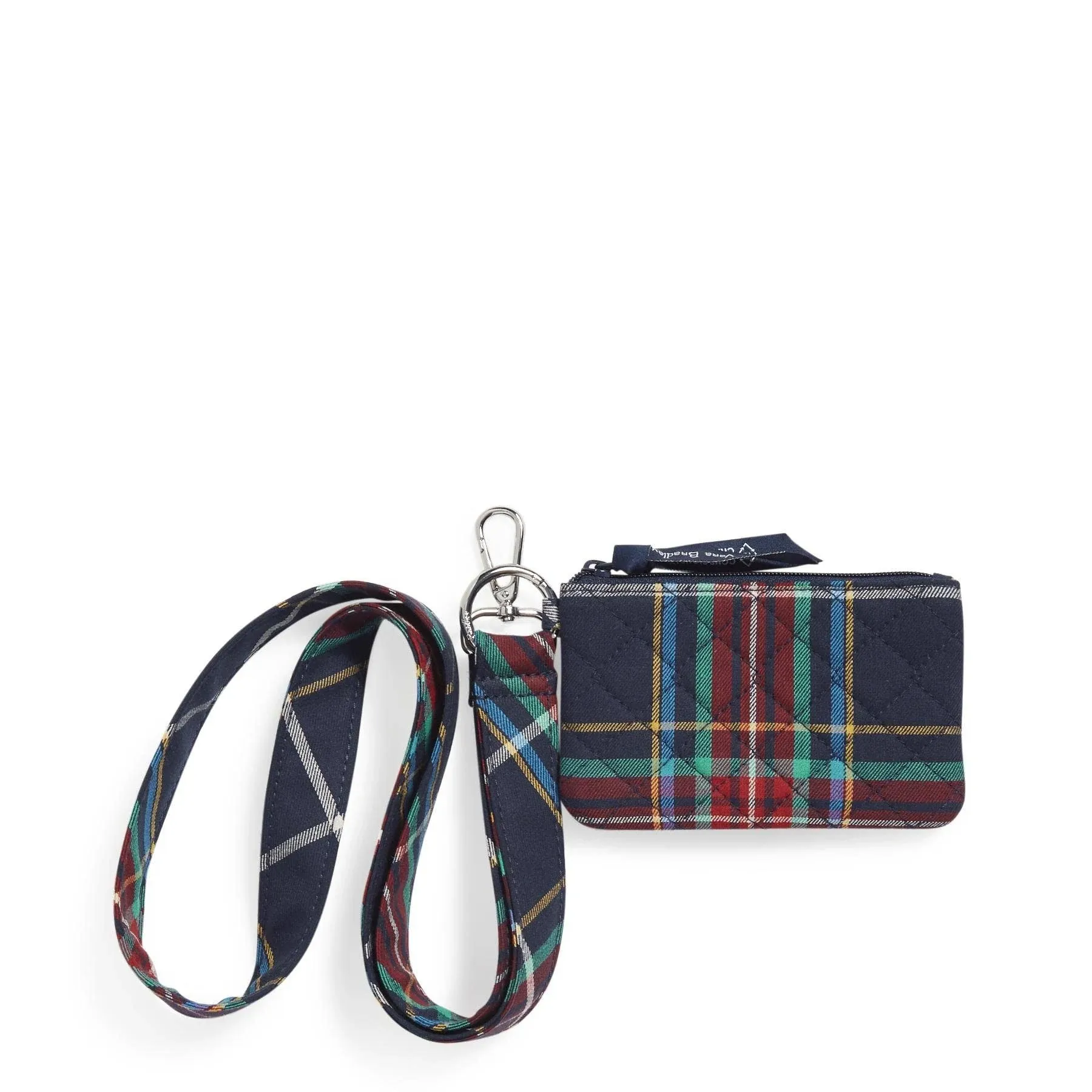 Vera Bradley Women's Cotton Zip ID Wide Lanyard Tartan Plaid