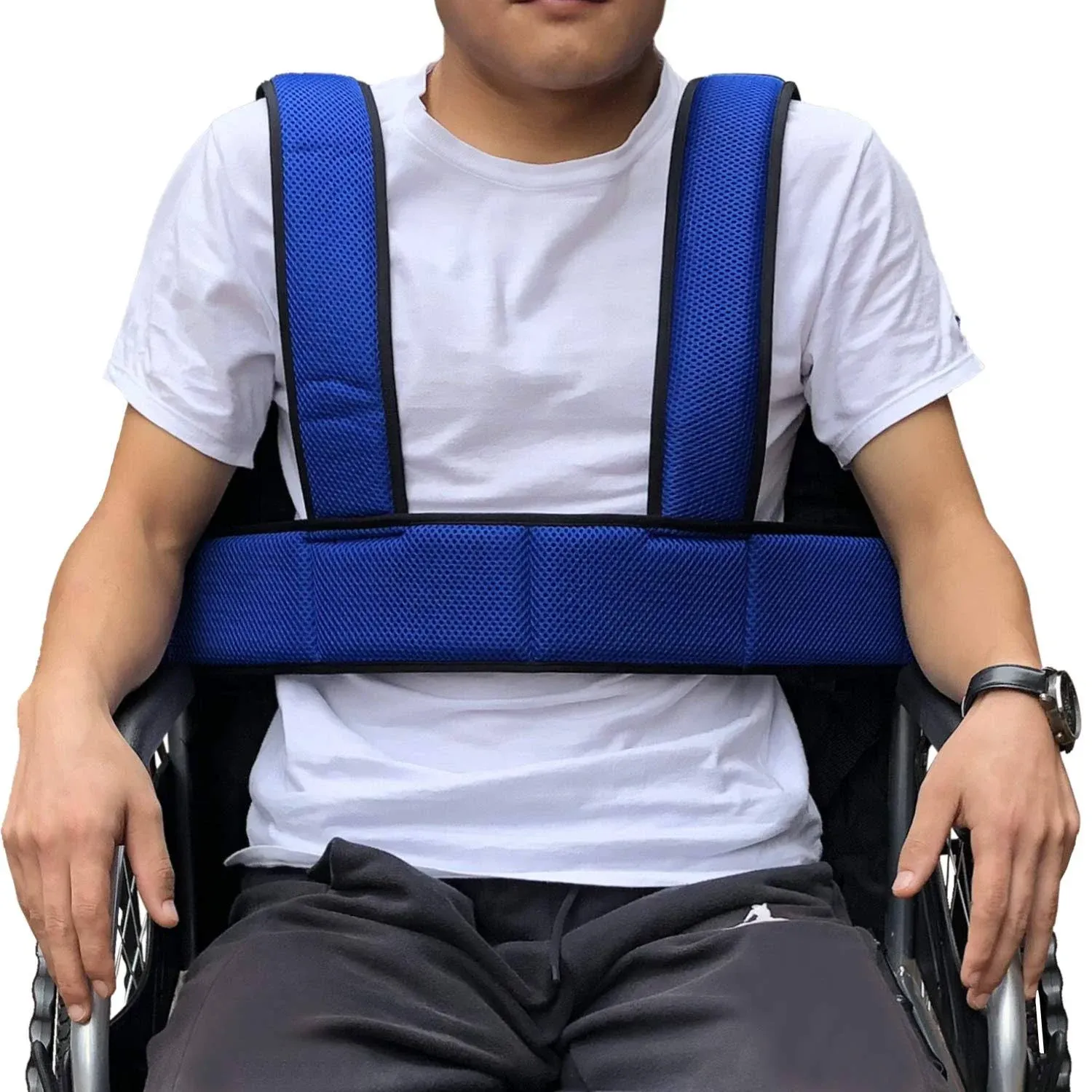 Wheelchair Seat Belt Torso Support Vest for Patient, Elderly & Disabled, Adjustable Full Body Harness Prevent Tilting or Falling & Keep User Upright, Chest Waist Band with Easy Release Buckles