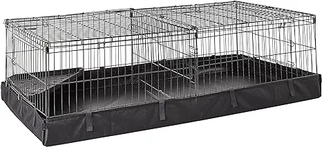 Amazon Basics AmazonBasics Canvas Bottom Pet Cage with Divider Set